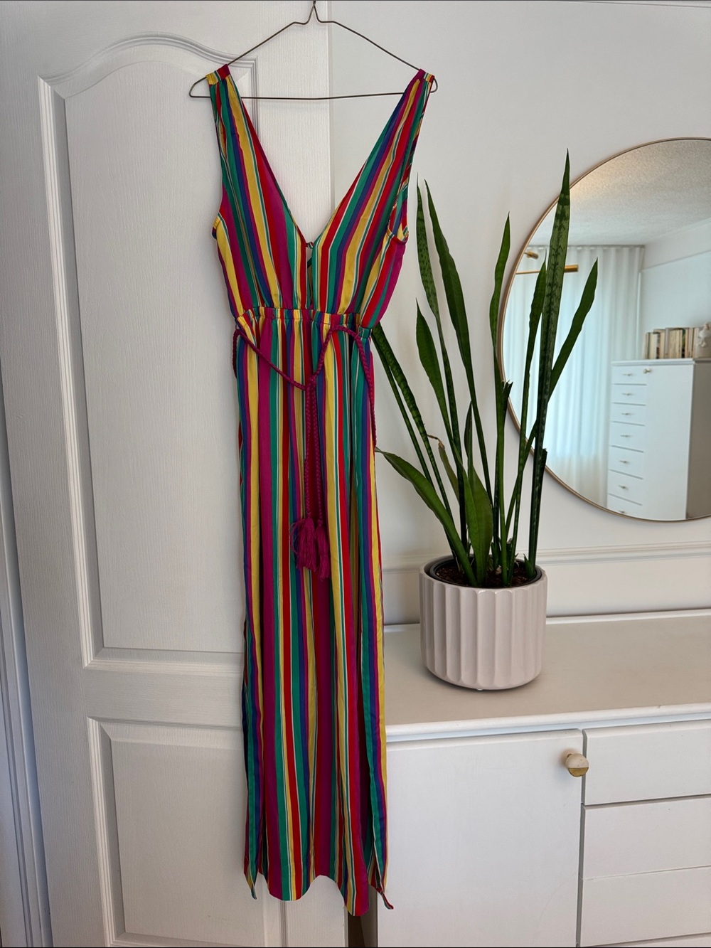 BB Dakota Multicolor Vertical Stripe Maxi Dress
